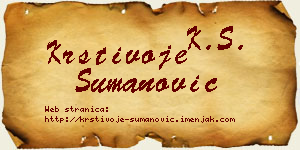 Krstivoje Šumanović vizit kartica